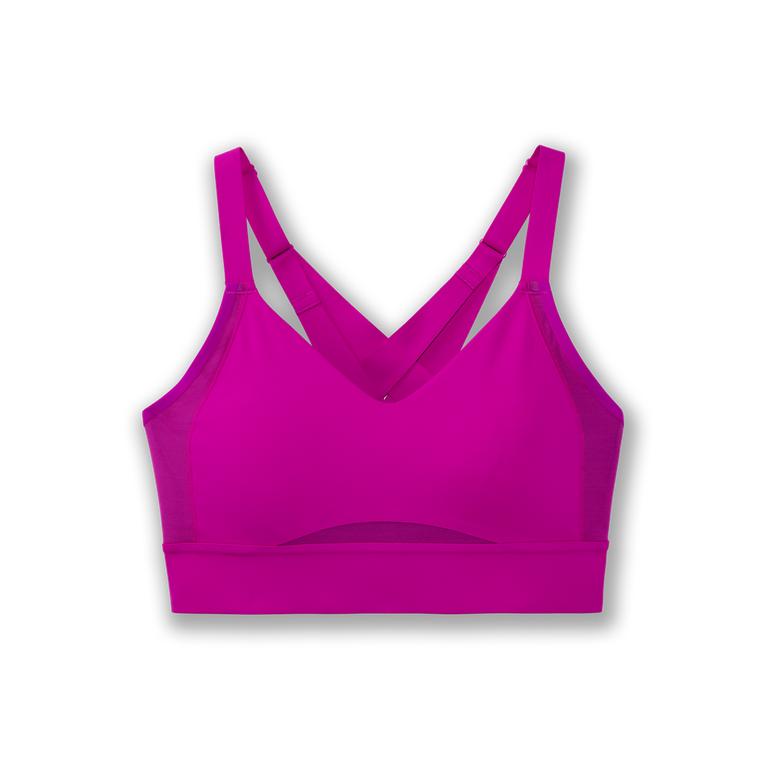 Brooks Drive Interlace Women's Running Bra - Magenta/Heliotrope (32896-DAMH)